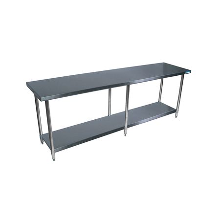 BK RESOURCES Work Table Stainless Steel W/Undershelf, Plastic bullet feet 84"Wx30"D SVT-8430